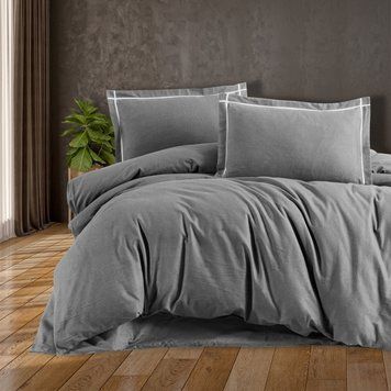 Комплект постільної білизни First Choice Flanel 160&times;220 см Soprano Grey 40707 фото