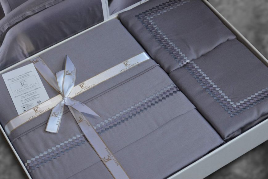 Постельное белье евро First Choice V.I.P Satin Moonlight 200 х 220 см Gomez Quicksilver 40252 фото