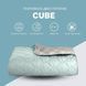 Покривало на ліжко Стиль Cube 180х210 см IDEIA двосторонне, міцна стібка тканини, антиалергенне волокно м`ята/св.сірий 32404-007 фото 2