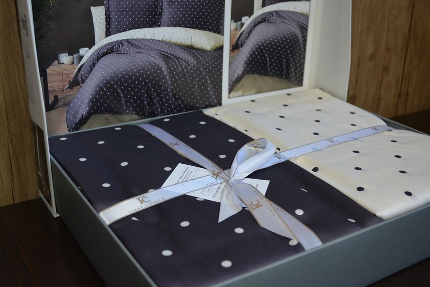 Постельное белье First Choice Cotton Satin 160 х 220 см Point Antracite 31993 фото