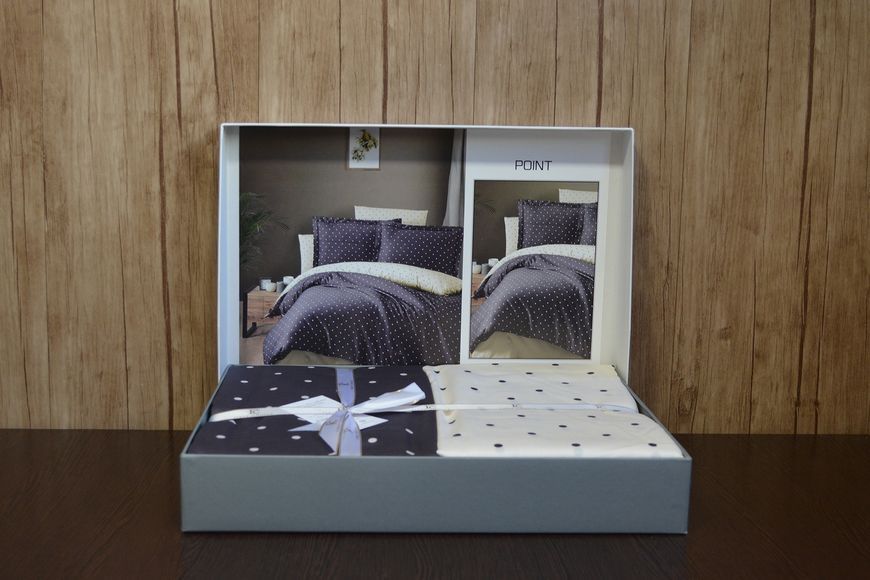 Постельное белье First Choice Cotton Satin 160 х 220 см Point Antracite 31993 фото