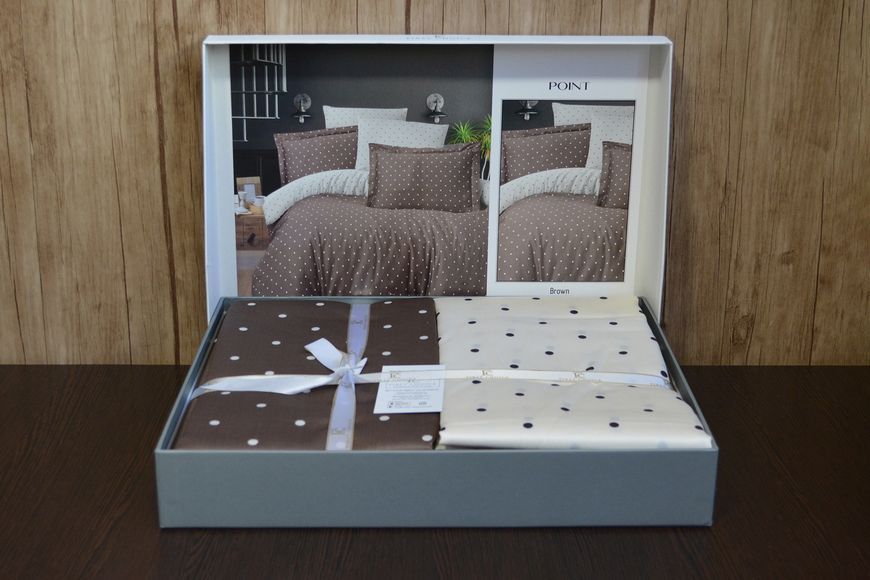 Постільна білизна First Choice Cotton Satin 160 х 220 см Point Brown 40004 фото
