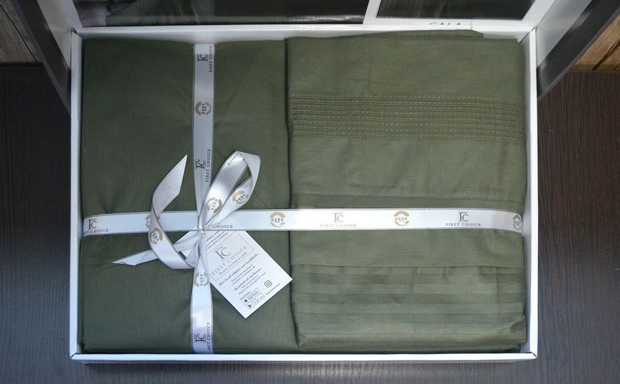 Постельное белье First Choice Gala Dark Green Евро Ranforce Deluxe 200 х 220 см 31313 фото