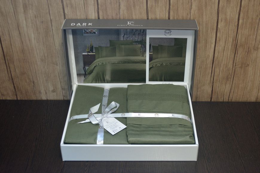 Постельное белье First Choice Gala Dark Green Евро Ranforce Deluxe 200 х 220 см 31313 фото