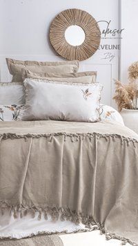 Комплект постельного белья Saheser Stonewashed Eveline 200 х 220 см Bej 41649 фото