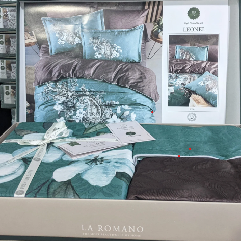 Постільна білизна La Romano Premium Satin 200&times;220 см Leonel Iron, євро 31631 фото