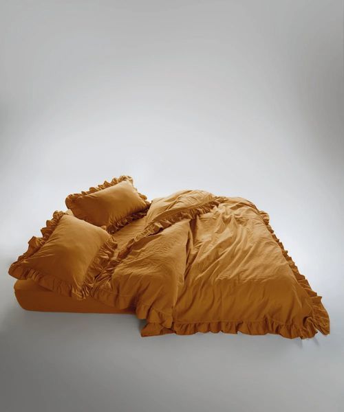 Постільна білизна Limasso Stonewashed Exclusive  200 х 220 см Mustard 31666 фото