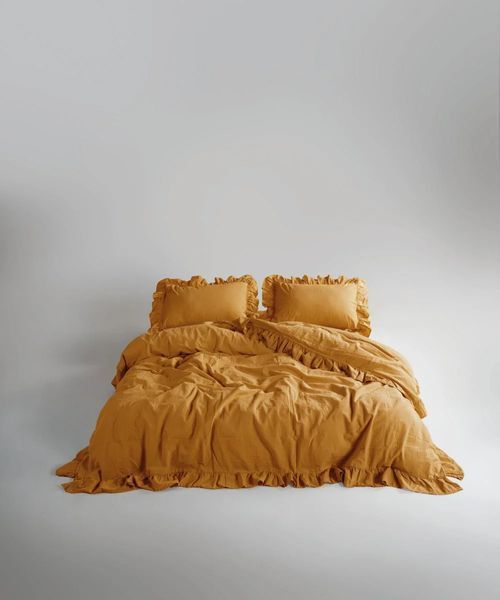Постільна білизна Limasso Stonewashed Exclusive  200 х 220 см Mustard 31666 фото