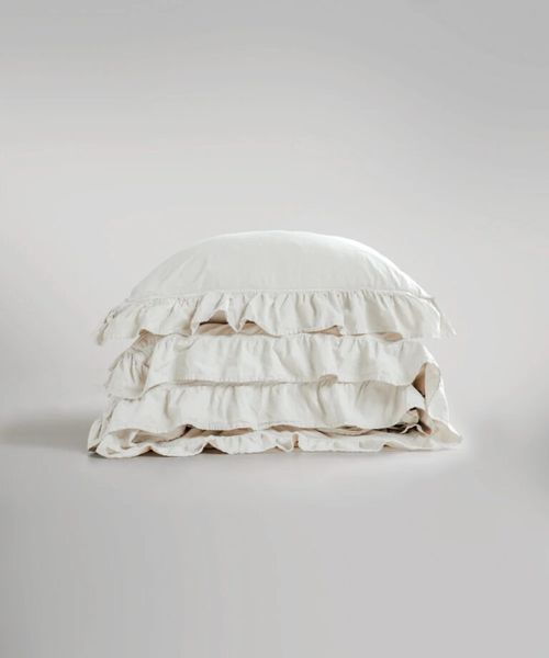 Постільна білизна Limasso Stonewashed Exclusive Ranforse 200 х 220 см Snow White 31450-1 фото