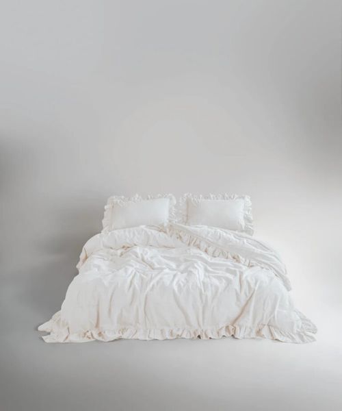 Постільна білизна Limasso Stonewashed Exclusive Ranforse 200 х 220 см Snow White 31450-1 фото