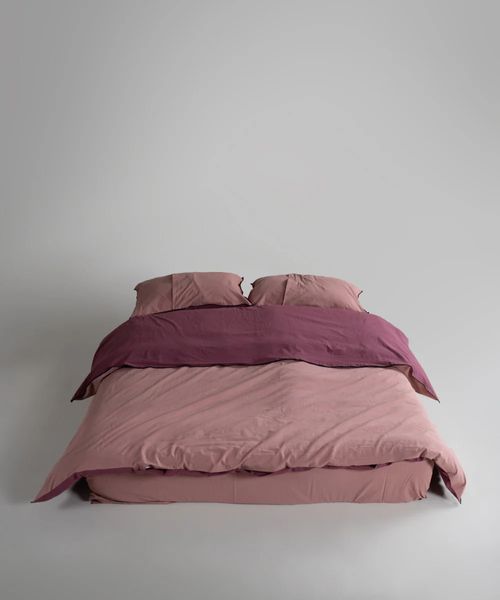 Постільна білизна Limasso Stonewashed Essualte 200 х 220 см Old Rose-Raspberry 40969 фото