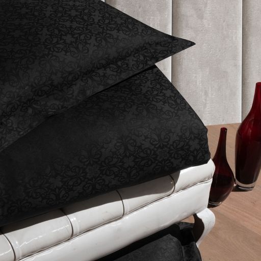 Постельное белье First Choice Jacquard Satin DARK 200 х 220 см Lamone Black 1939-21 фото