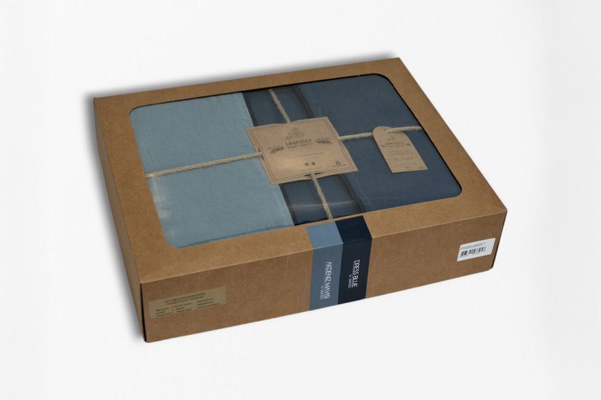 Постільна білизна Limasso Stonewashed Essualte 200 х 220 см Akdeniz Mavisi-Dress Blue 40975 фото