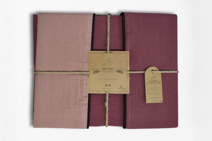 Постільна білизна Limasso Stonewashed Essualte 200 х 220 см Old Rose-Raspberry 40969 фото