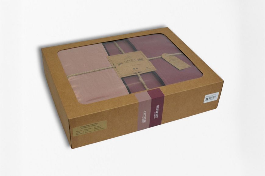 Постільна білизна Limasso Stonewashed Essualte 200 х 220 см Old Rose-Raspberry 40969 фото