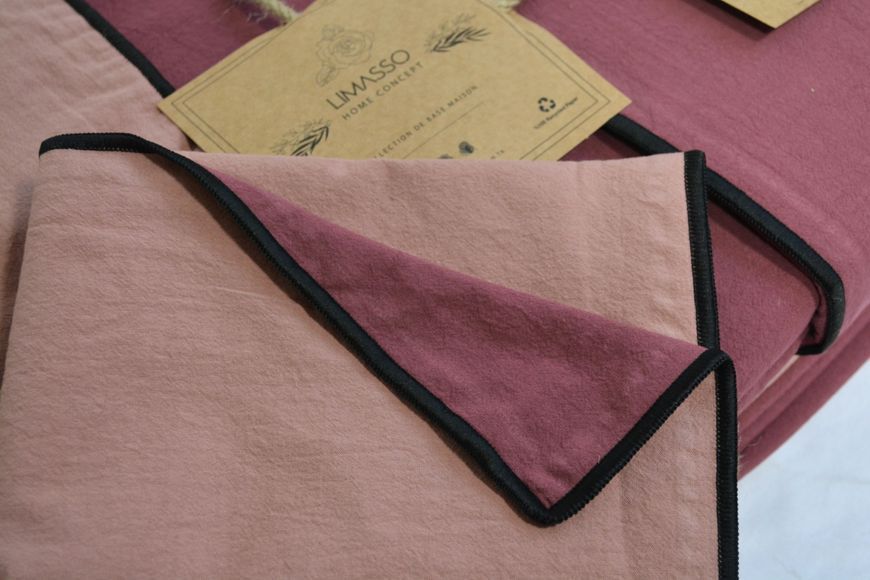 Постільна білизна Limasso Stonewashed Essualte 200 х 220 см Old Rose-Raspberry 40969 фото