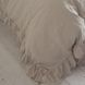 Постільна білизна Limasso Stonewashed Exclusive Ranforse 200 х 220 см Natural Krem, з рюшами 31556 фото 3