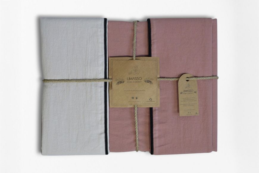 Постільна білизна Limasso Stonewashed Essualte 200 х 220 см Pristine &ndash; Old Rose 40970 фото