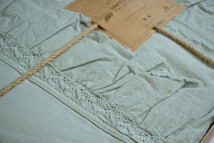 Постільна білизна Limasso Stonewashed Francesca 200 х 220 см Mint 40960 фото
