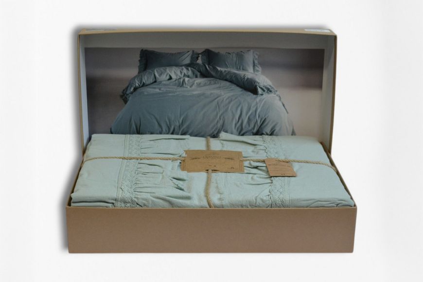 Постільна білизна Limasso Stonewashed Francesca 200 х 220 см Mint 40960 фото