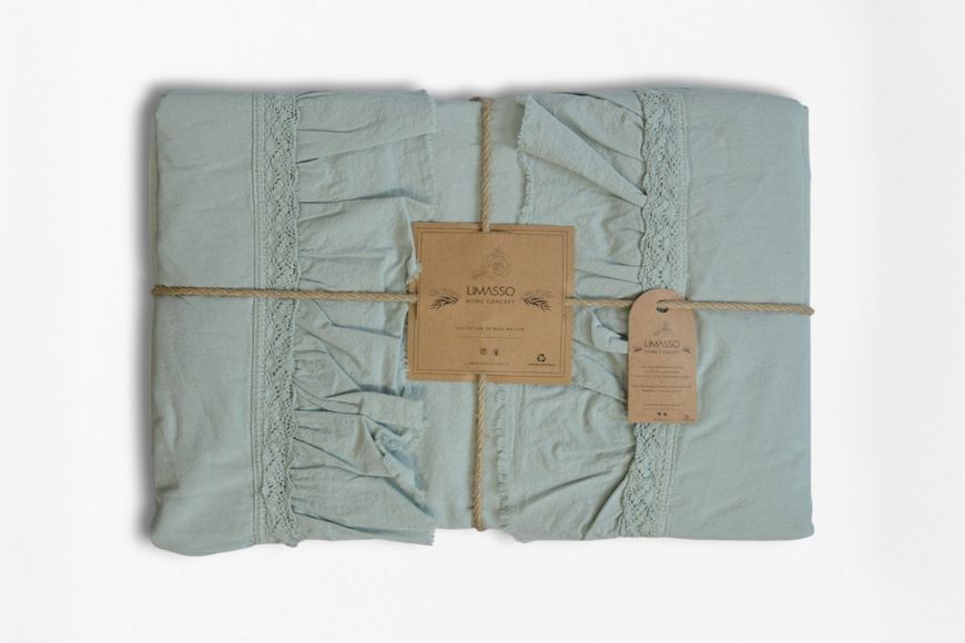 Постільна білизна Limasso Stonewashed Francesca 200 х 220 см Mint 40960 фото
