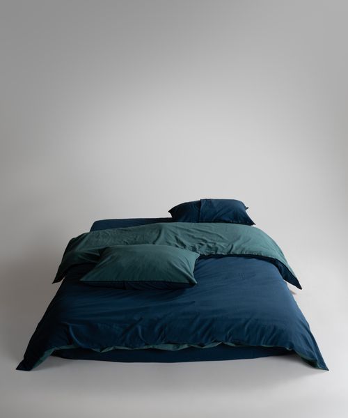 Постільна білизна Limasso Stonewashed Essualte 200 х 220 см Dress Blue-Dark Green 40972 фото