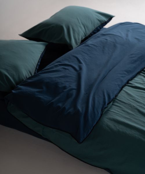 Постільна білизна Limasso Stonewashed Essualte 200 х 220 см Dress Blue-Dark Green 40972 фото