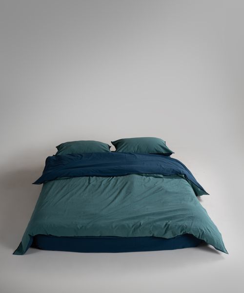 Постільна білизна Limasso Stonewashed Essualte 200 х 220 см Dress Blue-Dark Green 40972 фото