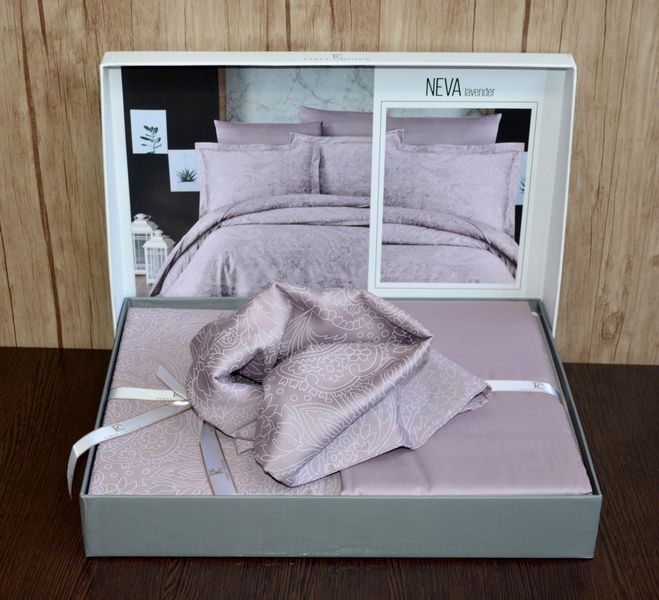 Постельное белье First Choice Cotton Satin 160 х 220см (симейное) "Neva Lavender" 31991 фото