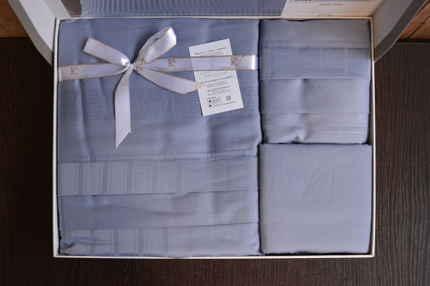 Постільна білизна First Choice  Євро Deluxe Satin 200 х 220 см New Trend Dusty Blue 31569 фото