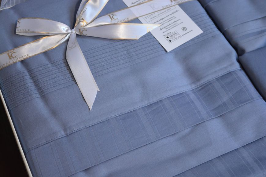 Постільна білизна First Choice  Євро Deluxe Satin 200 х 220 см New Trend Dusty Blue 31569 фото