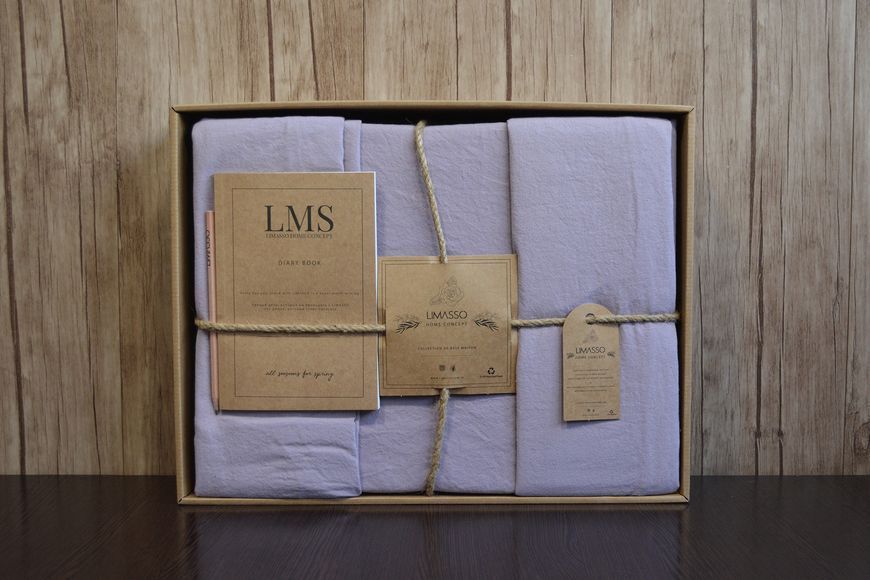 Постільна білизна Limasso Stonewashed Ranforse 200 х 220 см Natural Violet, євро 31426 фото