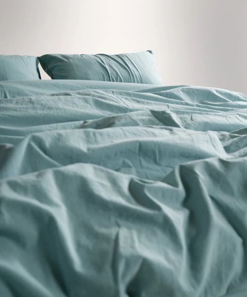 Постільна білизна Limasso Stonewashed Ranforse 200х220 євро Mineral Blue, варена бавовна 31356 фото