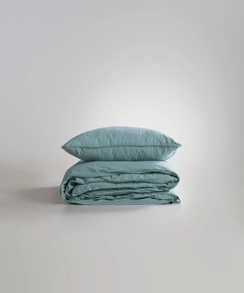 Постільна білизна Limasso Stonewashed Ranforse 200х220 євро Mineral Blue, варена бавовна 31356 фото