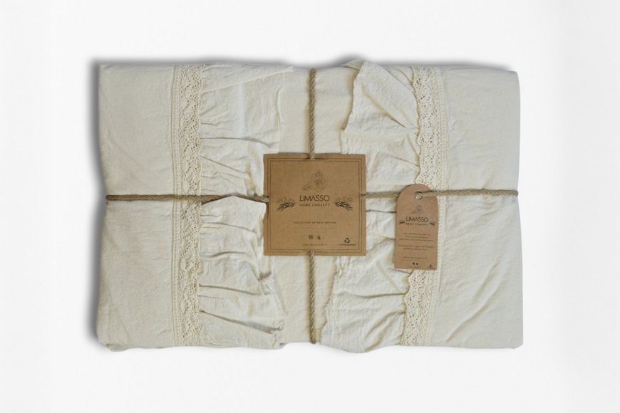 Постільна білизна Limasso Stonewashed Francesca 200 х 220 см Cream 40964 фото