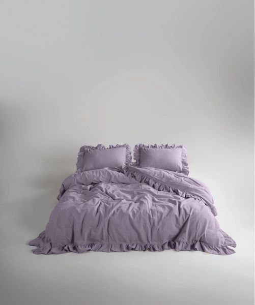 Постельное белье Limasso Stonewashed Exclusive Ranforce 160 х 220 см сімейний Natural Violet 31506-D фото