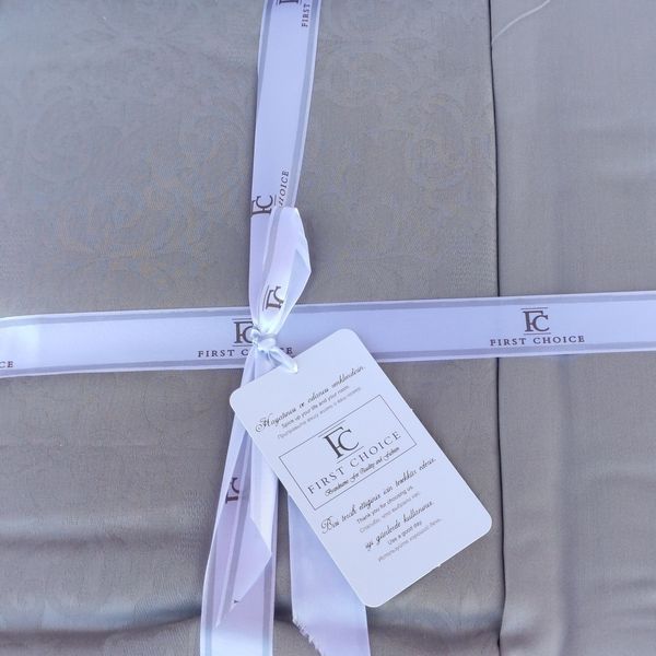 Постільна білизна First Choice Jacquard Satin 200 х 220 см Lamone Grey 1939-22 фото