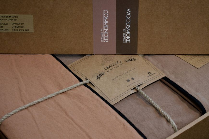Постельное белье Limasso Stonewashed Essualte 200 х 220 см Commencer-Woodsmoke 40971 фото