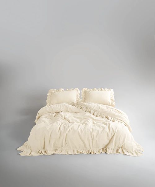 Постельное белье Limasso Stonewashed Exclusive Ranforse 200 х 220 см Akdeniz Krem 31496 фото