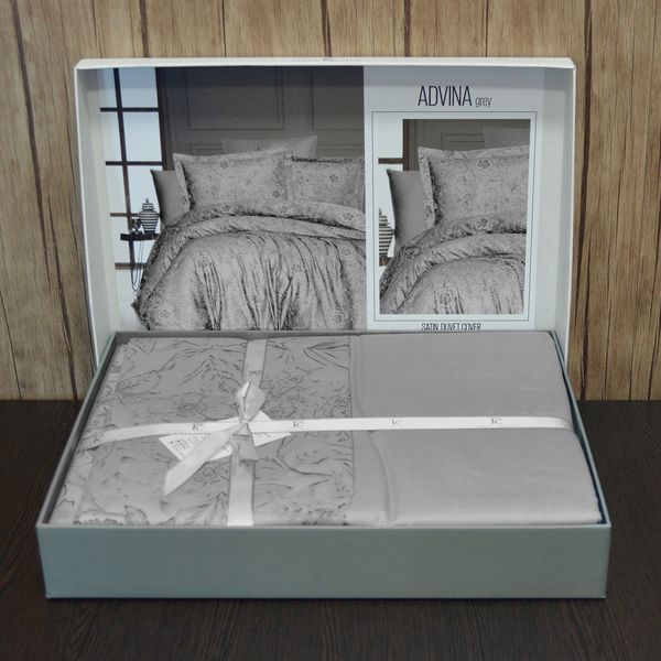 Постільна білизна First Choice Cotton Satin 160 х 220 см сімейний Advina Grey 31266 фото