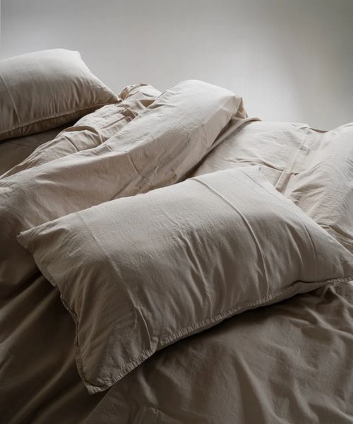 Постільна білизна Limasso Stonewashed Ranforse 160 х 220 см полуторне Oxford Tan 31617 фото