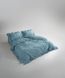 Постільна білизна Limasso Stonewashed Exclusive Ranforce 160 х 220 см Mineral Blue з рюшами 40427 фото 2