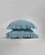 Постільна білизна Limasso Stonewashed Exclusive Ranforce 160 х 220 см Mineral Blue з рюшами 40427 фото 3