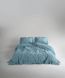 Постільна білизна Limasso Stonewashed Exclusive Ranforce 160 х 220 см Mineral Blue з рюшами 40427 фото 1