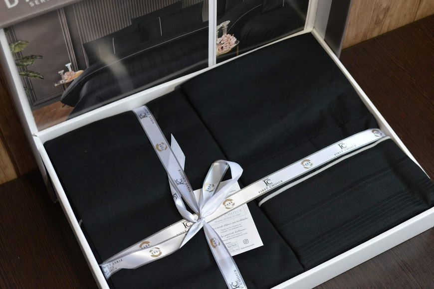 Постільна білизна First Choice Ranforce Deluxe DARK 200 х 220 см євро Fredan Black 40291 фото