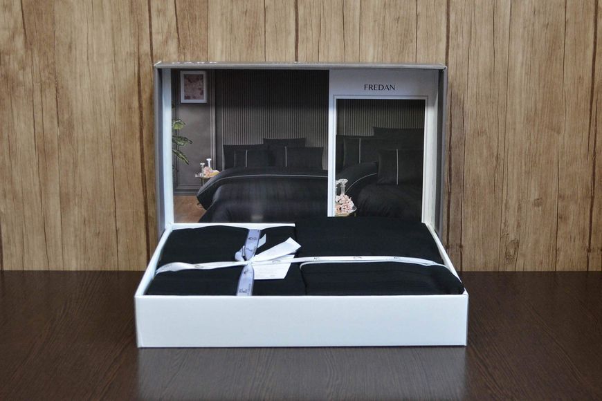 Постільна білизна First Choice Ranforce Deluxe DARK 200 х 220 см євро Fredan Black 40291 фото