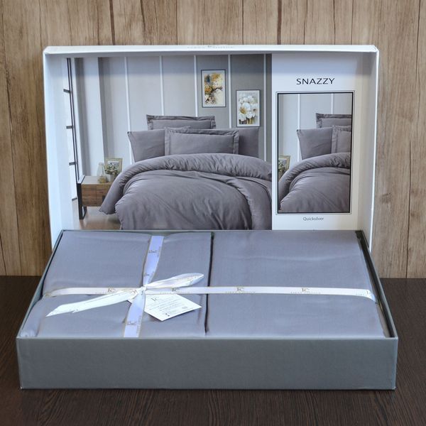 Постільна білизна First Choice Cotton Satin 160 х 220 см Snazzy Quick Silver 31418 фото