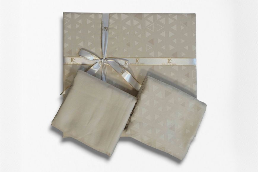 Постільна білизна First Choice Cotton Satin 200 х 220 см Megan Beige 41051 фото