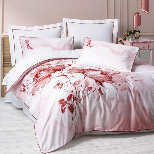 Комплект постельного белья ТМ Cotton Box Коллекция Elite Saten "Gules Kirmizi" Евро 50х70 31657 фото