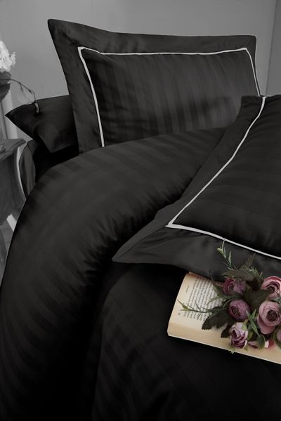 Постільна білизна євро First Choice Deluxe Satin DARK 200 х 220 см Novel Line Black 1938-32-160 фото